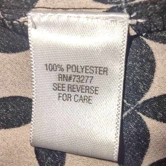 Dana Buchman Beige and Black Crisscross Print Button Front Blouse Size XL - Picture 7 of 8